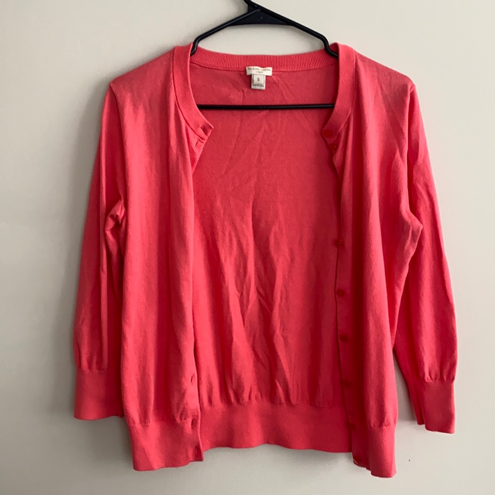 J Crew Pink Button Up Cardigan size Small